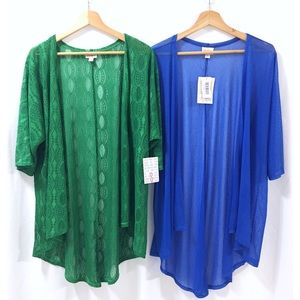 Lularoe Lindsay Kimonos Size S Blue Green